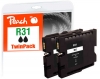 Peach dvigubas paketas, rašalo kasetė, juoda, suderinama su  Ricoh GC31K*2, 405688*2