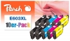 Peach paketas, 10 rašalo kasetės, XL kiekis, suderinamos su  Epson T03A1*4, T03A2*2, T03A3*2, T03A4*2