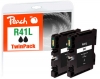 320190 - Peach Twin Pack cartouche d'encre noire compatible avec GC41KL*2, 405765*2 Ricoh